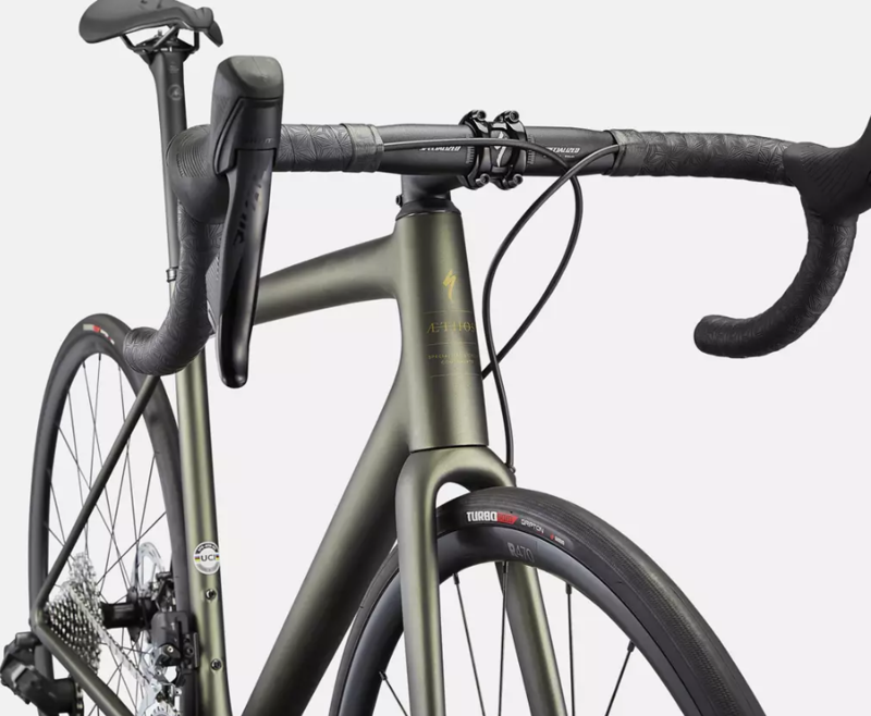 Specialized Aethos Comp Rival eTap AXS Carbon Road Bike 2023 in Moss/Gold/Carbon-1